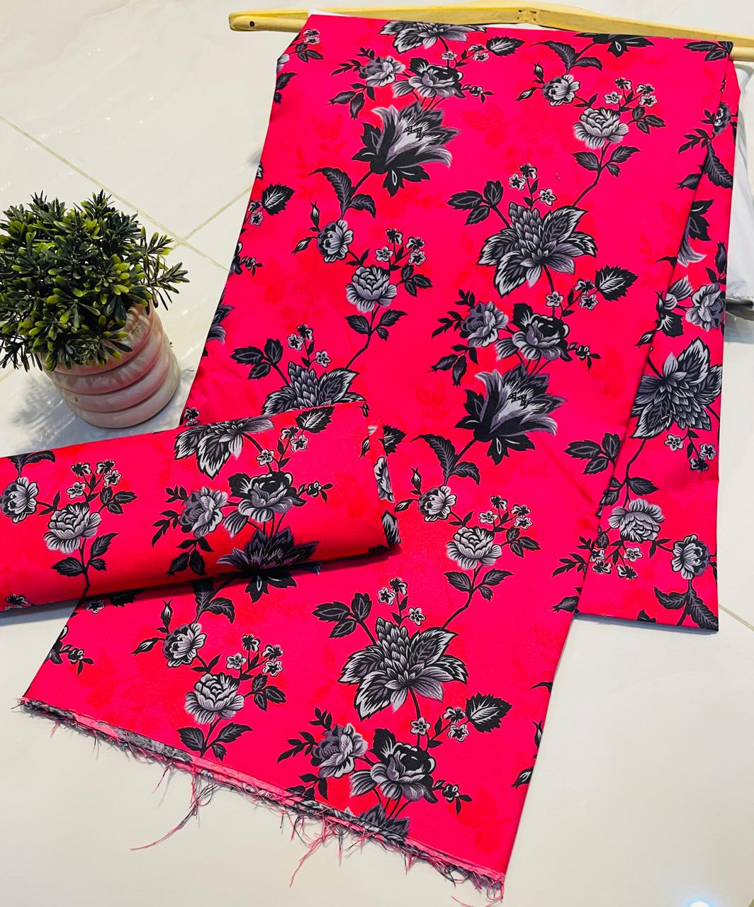 Digital Printed 2 piece Suit Unstitched polo cotton