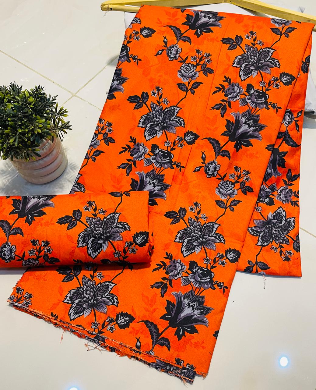 Digital Printed 2 piece Suit Unstitched polo cotton