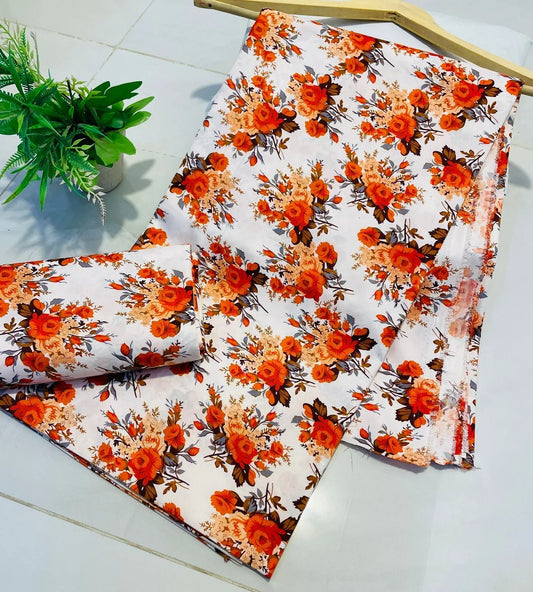 Digital Printed  2 piece Suit Unstitched polo cotton