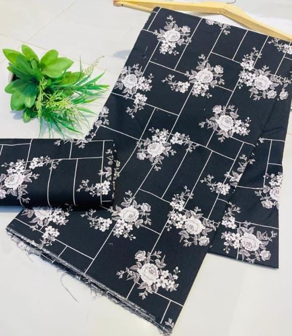 Digital Printed  2 piece Suit Unstitched polo cotton